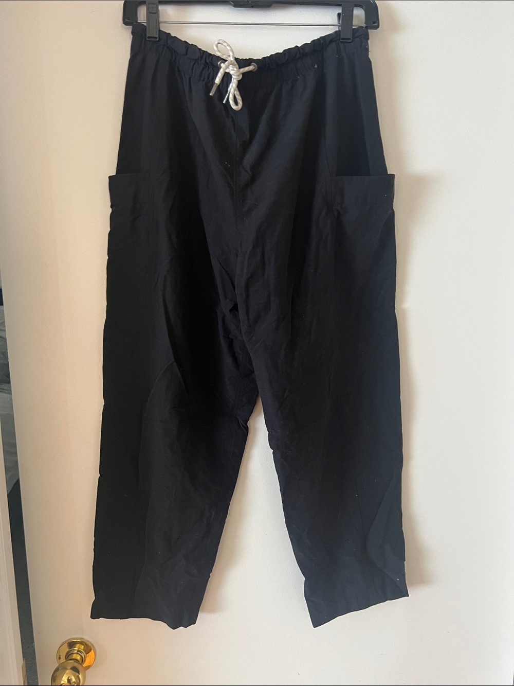 Women’s Black Lightweight Drawstring Casual Pants
